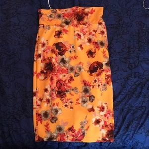 Orange floral skirt
